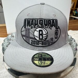 NEW ERA HAT BROOKLYN NETS INAUGURAL SEASON 2012-2013 59FIFTY CAP SZ:7 3/8 NEW